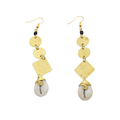 Native Brass & Cowrie Shell Earrings