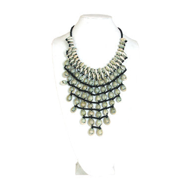 9-Row Uncut Cowrie Shell Elegance Necklace