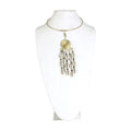 Brass Spiral and Hanging Cowrie Shell Choker
