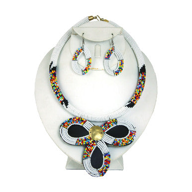Maasai Oval Brass Necklace and Earring