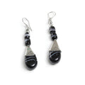 Black Gem Silver Earring