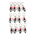 Set Of 12 Beaded Amber & Bone Key Chains
