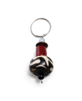 Beaded Amber & Bone Batik Key Chain