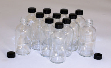 4 oz. Boston Round Bottles - Set Of 12