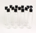 8 oz. Clear Cosmo Round Bottles w/Flip Cap - 12 Pack