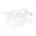 Set Of 6 Straight Sided Glass Jars & Lids - 9 oz.