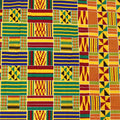 Burgundy & Green Kente Print Fabric 12 Yards