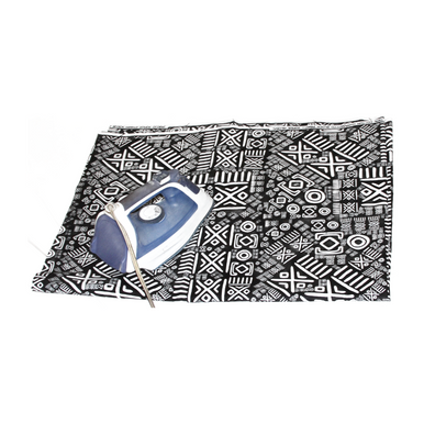 Black/White Mud Print-in-print fabric - 6 Yards