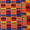 Economy Red/Blue Kente Print Fabric 12 Yards