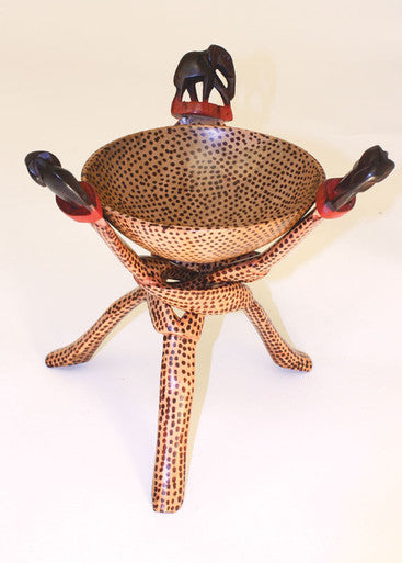 Cheetah Tripod And Bowl - 16"