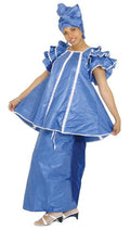 Blue Brocade Pleated Skirt Set