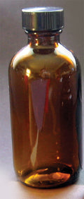 4 oz. Amber Round Bottle - Set Of 12