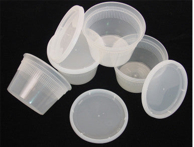 16 oz. Clear Containers w/Lids -12 pk.