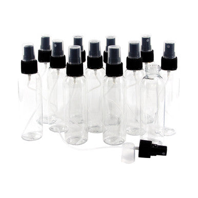 4 oz. Plastic Bottles w/Atomizer - 12 pk