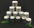 Set Of 12 Clear Plastic Jars/Caps - 8oz.